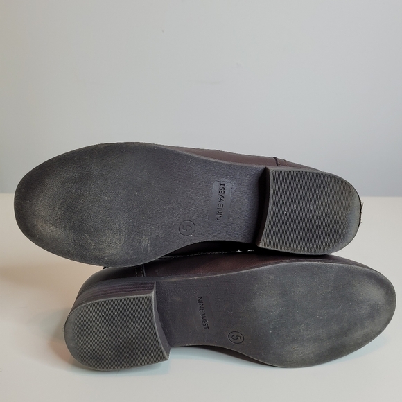 Nine West Suri 2 Brown Faux Leather Riding Boots Size Women's 5 - Picture 12 of 14